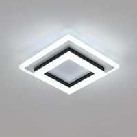 SENQIU Modern LED Mennyezeti Lámpa 24W - Négyzet Alakú Fekete Világítás 6500K Hideg Fehér Fénnyel, 2700lm, 20x20cm, Konyhába, Nappaliba 1