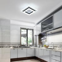 SENQIU Modern LED Mennyezeti Lámpa 24W - Négyzet Alakú Fekete Világítás 6500K Hideg Fehér Fénnyel, 2700lm, 20x20cm, Konyhába, Nappaliba 2