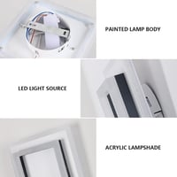 SENQIU Modern LED Mennyezeti Lámpa 24W - Négyzet Alakú Fekete Világítás 6500K Hideg Fehér Fénnyel, 2700lm, 20x20cm, Konyhába, Nappaliba 4
