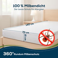 Husă de protecție impermeabilă pentru saltea Sensalou 70x140x15 cm - Cearșaf cu protecție pentru pătuț copii 2