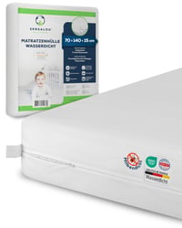 Husă de protecție impermeabilă pentru saltea Sensalou 70x140x15 cm - Cearșaf cu protecție pentru pătuț copii 1