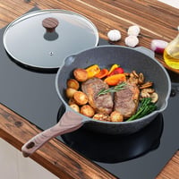 Sensarte 28 cm-es mélyserpenyő fedővel, svájci gránit bevonattal, indukciós tűzhelyre 7