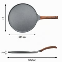 Tigaie pentru clătite SENSARTE 30 cm cu înveliș antiaderent din granit elvețian, compatibilă cu inducție, fără PFOA, mâner din bachelită 6