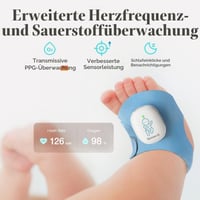 Monitor pentru bebeluși Sense-U Smart Sock 2 – Urmărirea ritmului cardiac și a tiparelor de somn cu senzor PPG pentru picioruș, pentru bebeluși de 1-12 luni 2