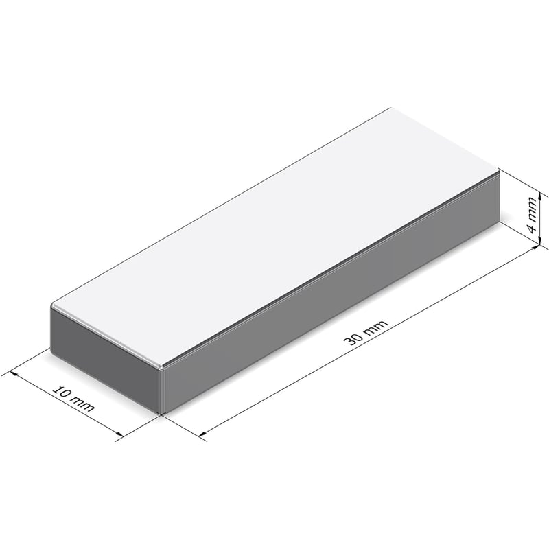 SENSEI 5 db Erős Neodímium Mágnes 30x10x4mm 5,4kg Tartóerő Téglalap