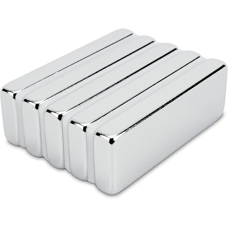 SENSEI 5 db Erős Neodímium Mágnes 30x10x4mm 5,4kg Tartóerő Téglalap