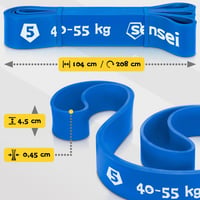 Bandă Elastică de Rezistență Sensei Fitness 40-55 kg – Bandă de Antrenament Extra Puternică pentru Calisthenics și Fitness – Albastru – Include E-Book 2