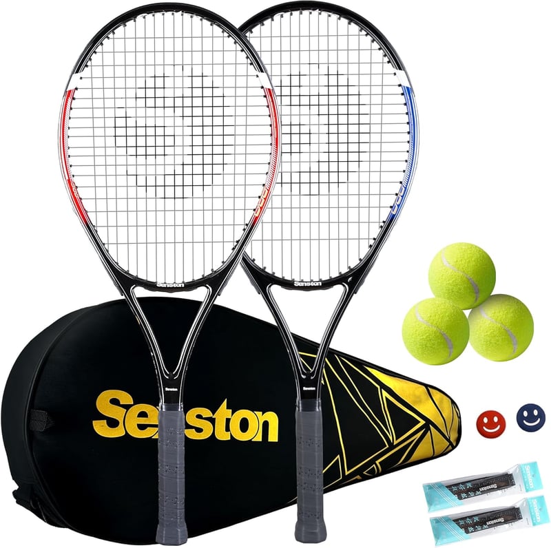 Senston 27" Teniszütő Szett 2 Ütővel, 3 Labdával és Lengéscsillapítóval