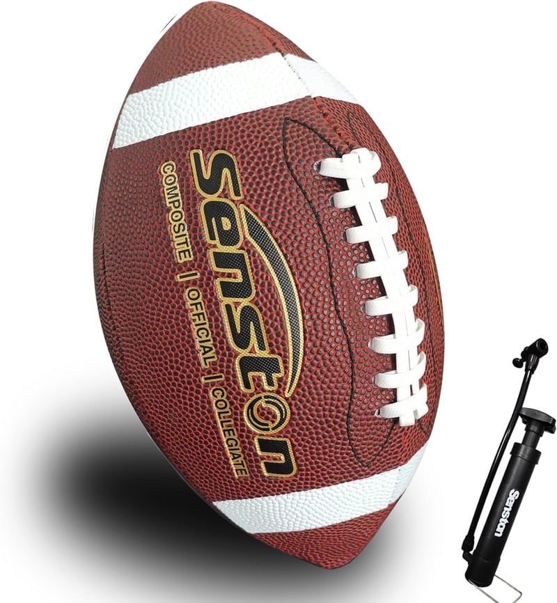 Senston Amerikai Futball Labda 5-ös Méret, Tartós Műbőr Borítás, Puha Fogású, Fiataloknak, NFL Stílusú, Barna
