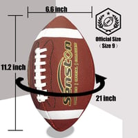 Senston Amerikai Futball Labda 5-ös Méret, Tartós Műbőr Borítás, Puha Fogású, Fiataloknak, NFL Stílusú, Barna 2