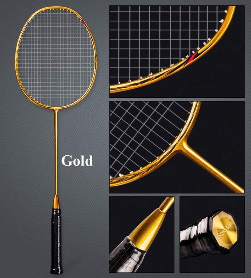 Senston N80 Carbon Ultralight Tollaslabda Ütő Táskával - golden