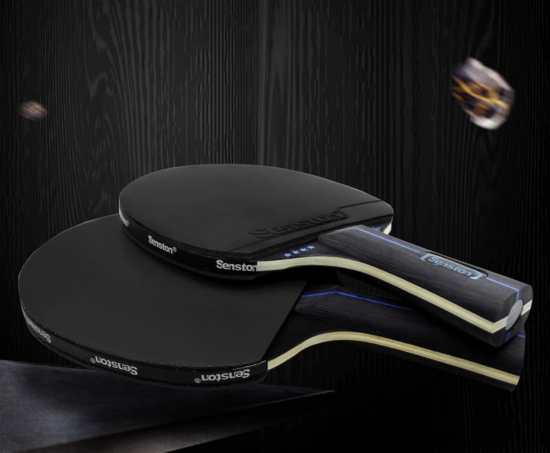 Senston Pingpong Ütő Szett 2 Ütővel és 3 Labdával Páros Játékhoz - Black