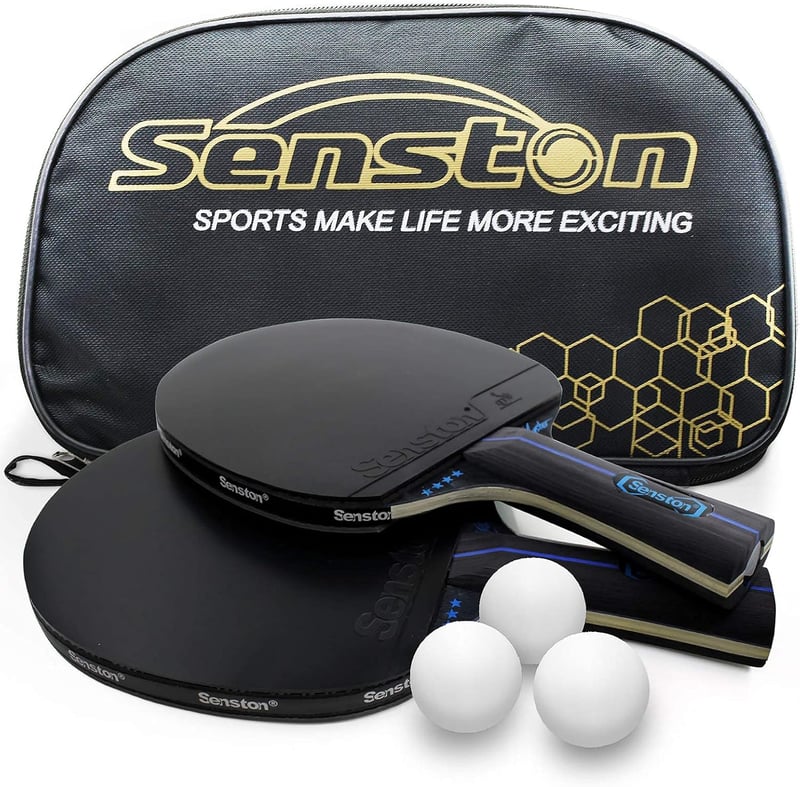 Senston Pingpong Ütő Szett 2 Ütővel és 3 Labdával Páros Játékhoz - Black