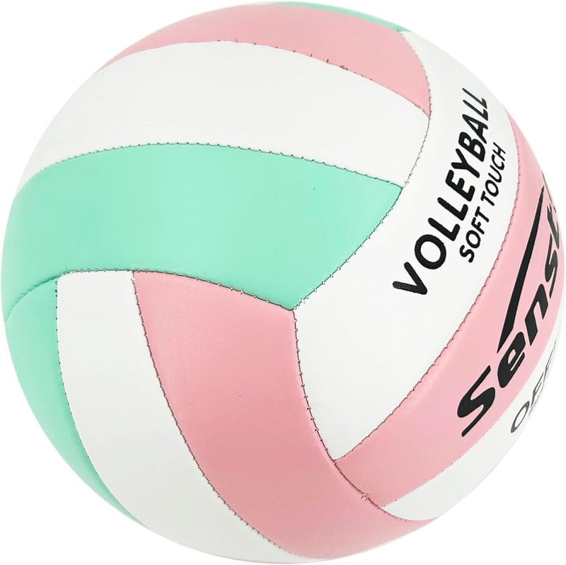 Senston Röplabda 5-ös Méret - Vízálló PVC Strandröplabda Pumpával, Ideális Medencéhez és Strandra, Cseresznyevirág Színben