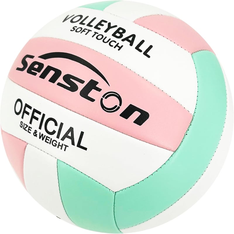 Senston Röplabda 5-ös Méret - Vízálló PVC Strandröplabda Pumpával, Ideális Medencéhez és Strandra, Cseresznyevirág Színben