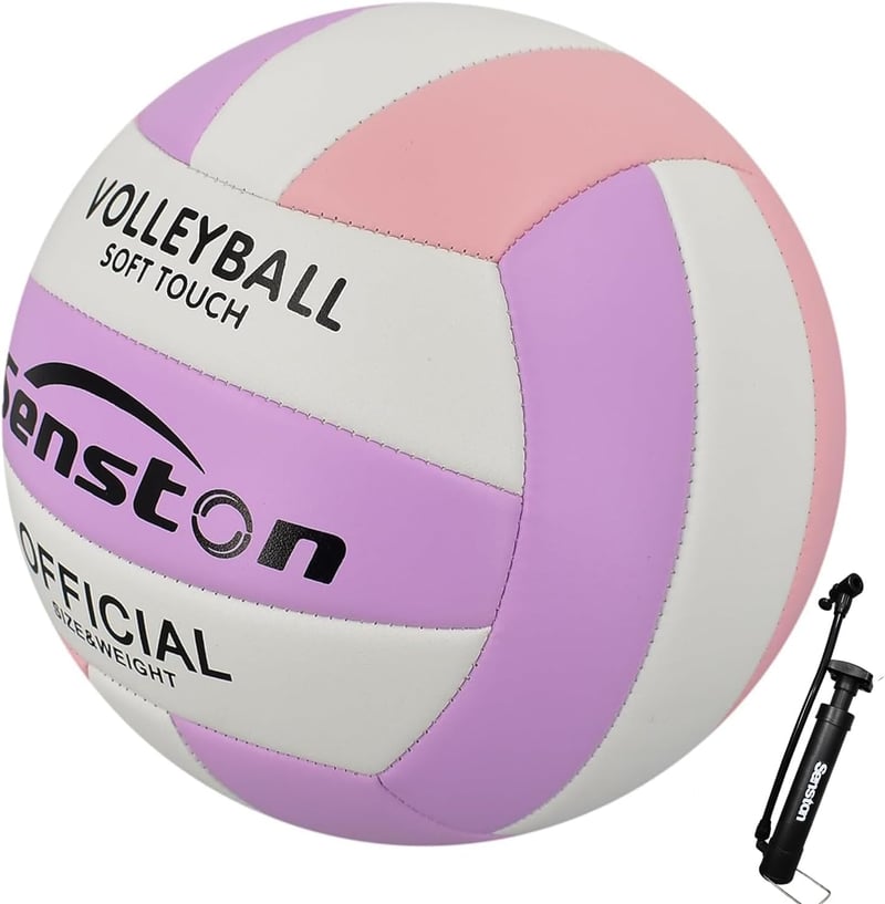 Senston Röplabda 5-ös Méret - Vízálló PVC Strandröplabda Pumpával, Ideális Strandra és Medencéhez, Lila Színben