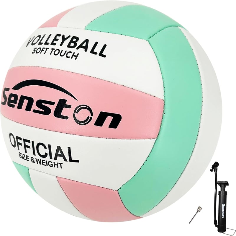 Senston Röplabda 5-ös Méret - Vízálló PVC Strandröplabda Pumpával, Ideális Medencéhez és Strandra, Cseresznyevirág Színben