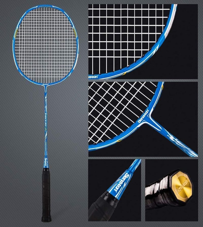 Senston S300 Grafitkarbon Badminton Szett 2 Ütővel, Táskával és 6 Tollassal - black blue