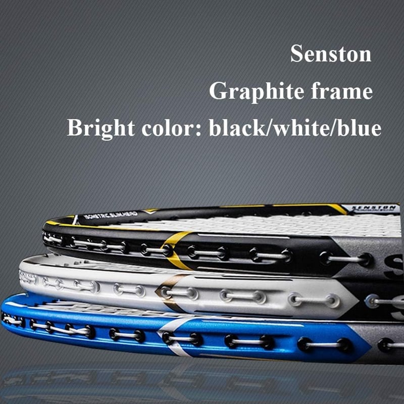 Senston S300 Grafitkarbon Badminton Szett 2 Ütővel, Táskával és 6 Tollassal - black blue