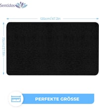 Sentidos kupaonski tepih 70x120 cm, protuklizni, periv u perilici rublja, upijajuća prostirka za kadu, tuš, kuhinju, crna 2