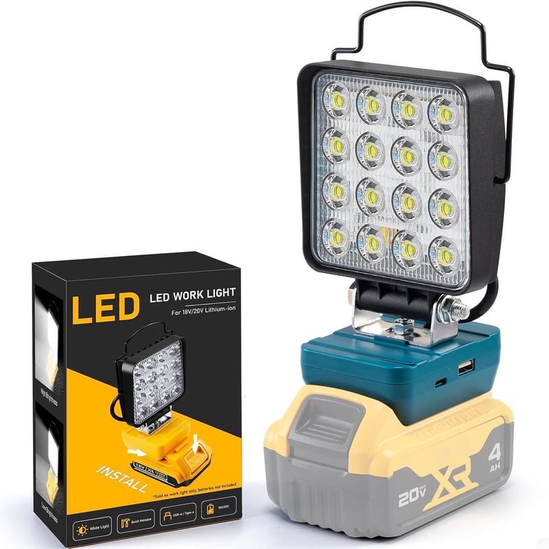 Sentoo LED munkalámpa Makita 18V akkumulátorhoz, 48W 4800 lm, kék