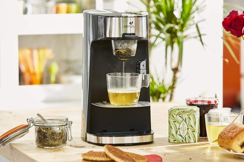 Senya elektromos teáskanna 1415W fekete, szűrővel laza tea és teafilter számára