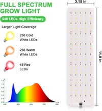 seOSTO LED Növénylámpa 4 Darabos Szett, 540 LED Teljes Spektrumú Növényvilágítás, 10 Fényerő Szint, 3 Világítási Mód, Időzítő Funkcióval 4
