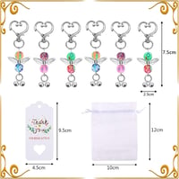 SEPGLITTER 30 darabos Őrangyal Medál Szett Organza Tasakkal, Keresztelő Ajándék, Kulcstartó, Bérmálás Esküvő Születésnap Vendégajándék 2