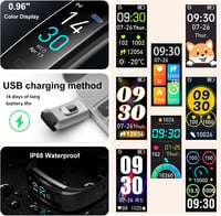 Septoui Fitness Tracker Okosóra Pulzusmérő Vérnyomásmérő IP68 Vízálló 7