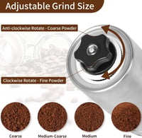 Sequpr Kézi Kávéőrlő Rozsdamentes Acél Kávébab Darálógép Espresso French Press 3