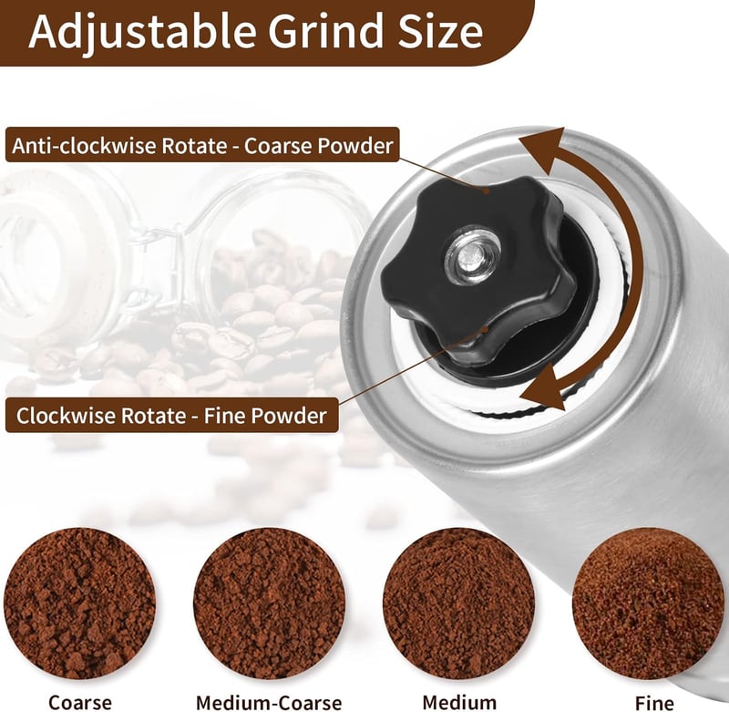 Sequpr Kézi Kávéőrlő Rozsdamentes Acél Kávébab Darálógép Espresso French Press