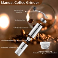 Sequpr Kézi Kávéőrlő Rozsdamentes Acél Kávébab Darálógép Espresso French Press 2