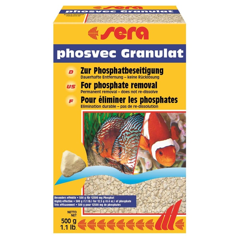 Sera Phosvec Granulat mediu filtrant 500 g - material filtrant pentru eliminarea fosfaților din acvariu