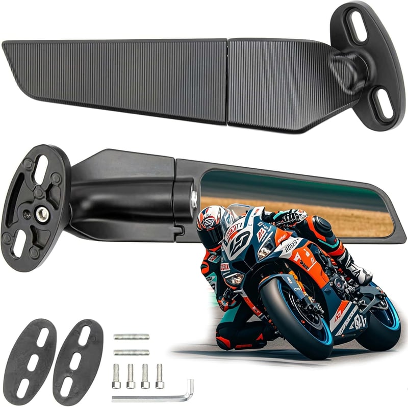 SERALI Motorkerékpár Visszapillantó Tükör 360° Forgatható Honda CBR Kawasaki Ninja