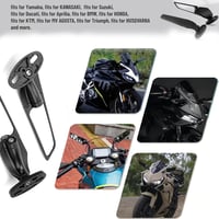 SERALI Motorkerékpár Visszapillantó Tükör 360° Forgatható Honda CBR Kawasaki Ninja 6