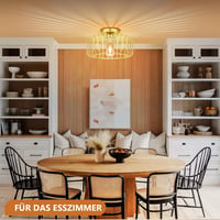 SERBASIC arany LED mennyezeti lámpa E27 fém retro kerek ipari konyha hálószoba 7