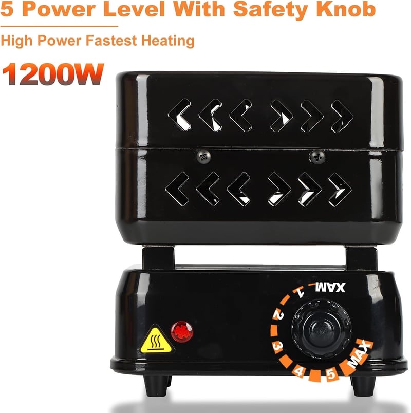 SERdeerCH 1200W elektromos szénégő kókuszfa szénhez rács és fogóval