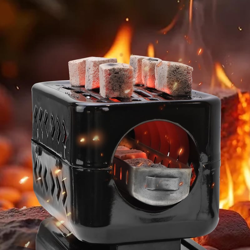 SERdeerCH 1200W elektromos szénégő kókuszfa szénhez rács és fogóval