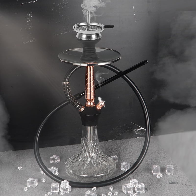 SERdeerCH Üveg Shisha vízipipa szett alumínium ötvözet down stemmel diffúzorral, mosható szilikon tömlővel, hőkezelővel és széncsipesszel