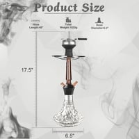 SERdeerCH Üveg Shisha vízipipa szett alumínium ötvözet down stemmel diffúzorral, mosható szilikon tömlővel, hőkezelővel és széncsipesszel 2