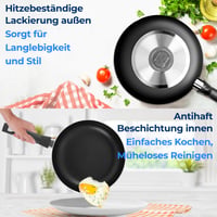 SereneLife 11 részes tapadásmentes edénykészlet fekete, konyhai kiegészítőkkel, gáz, villany és kerámialapos főzőlaphoz, PFOA PFOS mentes 5