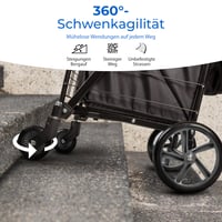 Skladací nákupný vozík SereneLife s objemom 50 l a nosnosťou 31,8 kg — Bez odnímateľnej tašky (stav: pozri 2. obrázok) 8