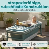 Skladacia vaňa pre dospelých SereneLife 150 cm - prenosná vaňa do sprchy s krytom a vypúšťacou hadicou na vnútorné aj vonkajšie použitie 6