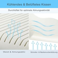 SerenNap ortopéd memóriahabos párna 70x42x10 cm nyaktámasz oldalt alvóknak kétoldalas ergonomikus párna levehető huzattal Oeko-Tex fehér 5