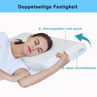 SerenNap ortopéd memóriahabos párna 70x42x10 cm nyaktámasz oldalt alvóknak kétoldalas ergonomikus párna levehető huzattal Oeko-Tex fehér 3