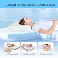SerenNap ortopéd memóriahabos párna 70x42x10 cm nyaktámasz oldalt alvóknak kétoldalas ergonomikus párna levehető huzattal Oeko-Tex fehér 7