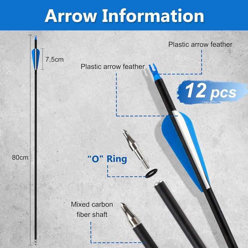 SERfawnCH 30 lbs Recurve Íj Nylon Nyéllel és Gyakorló Nyilakkal Céllövéshez