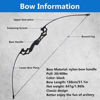 SERfawnCH 30 lbs Recurve Íj Nylon Nyéllel és Gyakorló Nyilakkal Céllövéshez 2