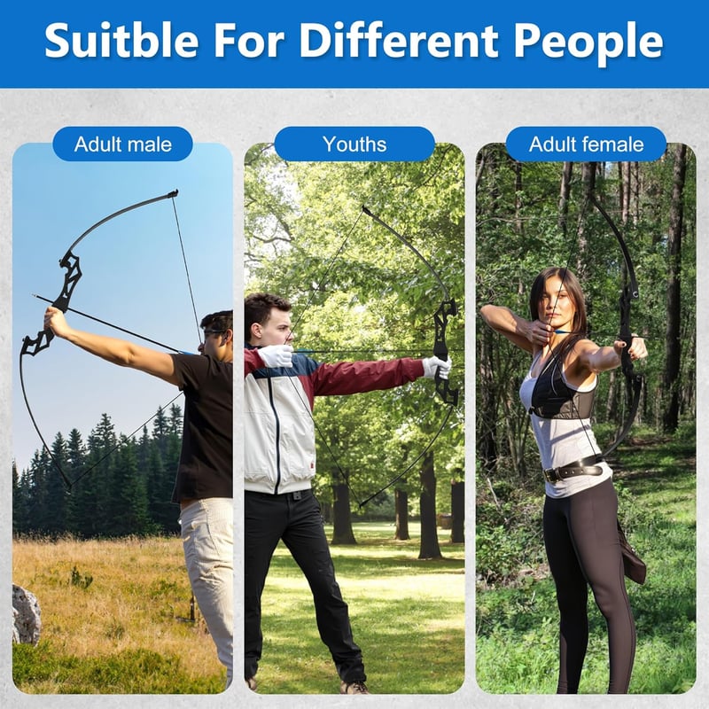 SERfawnCH 30 lbs Recurve Íj Nylon Nyéllel és Gyakorló Nyilakkal Céllövéshez