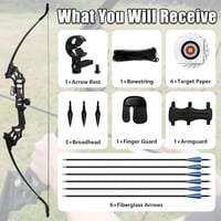 Set de tir cu arcul SERfawnCH pentru adulți, arcuri reflex și arcuri lungi cu forțe de întindere variate, pentru antrenament și timp liber 5